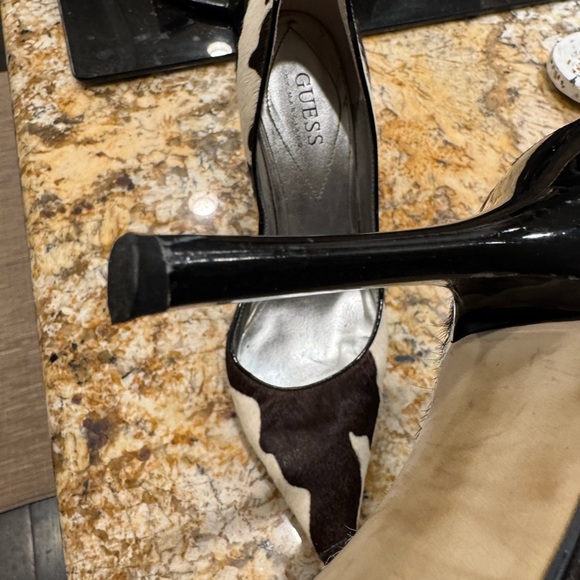 Guess by Marciano stylish faux cow print fur inspired stiletto high heels - Picture 12 of 16